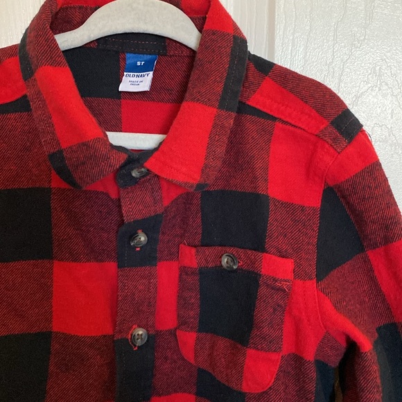 Kids Flannel Shirt - Size 5T - Red & Black Plaid - Picture 4 of 5